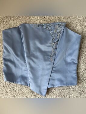 Studio 17 periwinkle embellished satin strapless corset bustier top 12